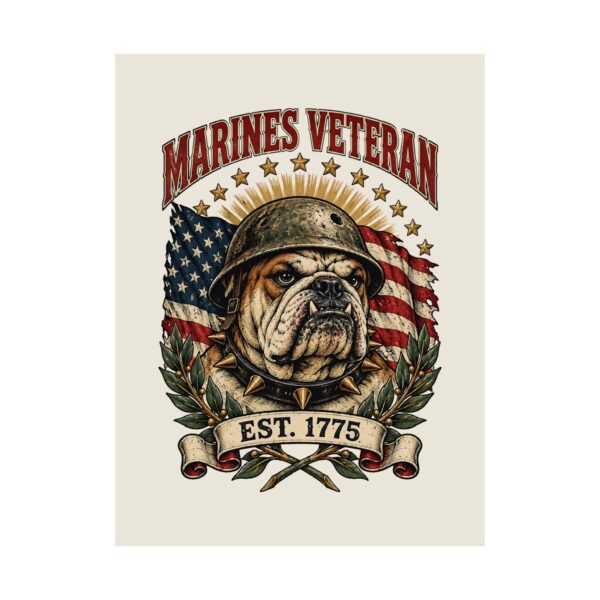 Marines Veteran Bulldog Poster