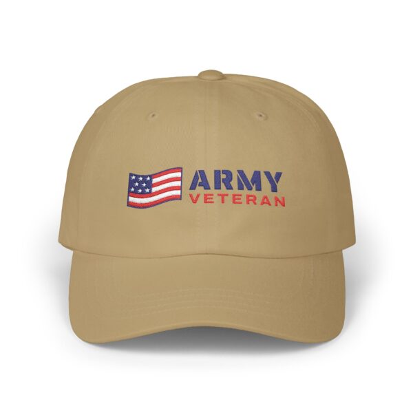 Army Veteran Flag Dad Hat, Khaki