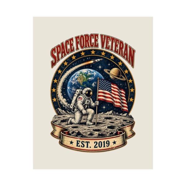 Space Force Veteran Moon Landing Poster