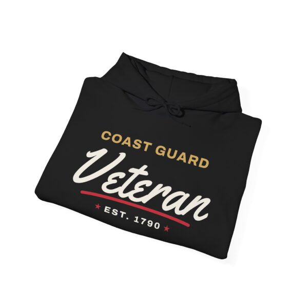 Coast Guard Veteran Script Hoodie, Black