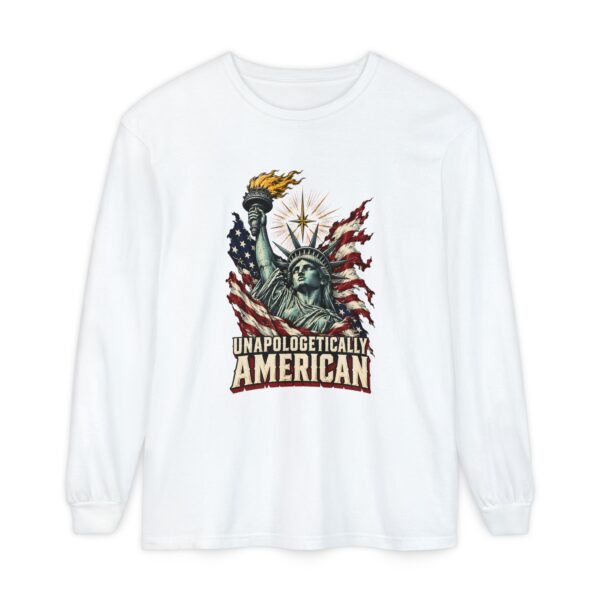 Unapologetically American Lady Liberty Long Sleeve Tee, White