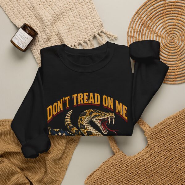 Don't Tread on Me Rattlesnake Crewneck Sweatshirt, Black