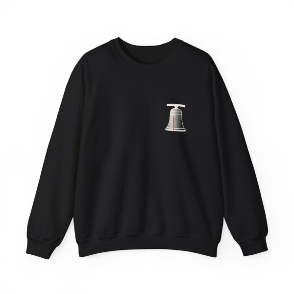 Cracked Not Broken Liberty Bell Crewneck Sweatshirt, Back Print, Black