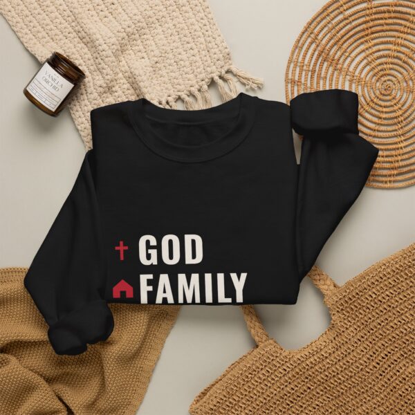 God Family Country Crewneck Sweatshirt, Black