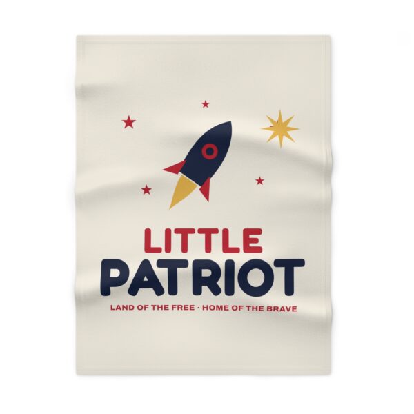 Little Patriot Baby Fleece Blanket, White