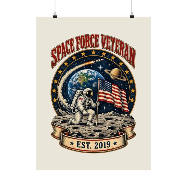 Space Force Veteran Moon Landing Poster