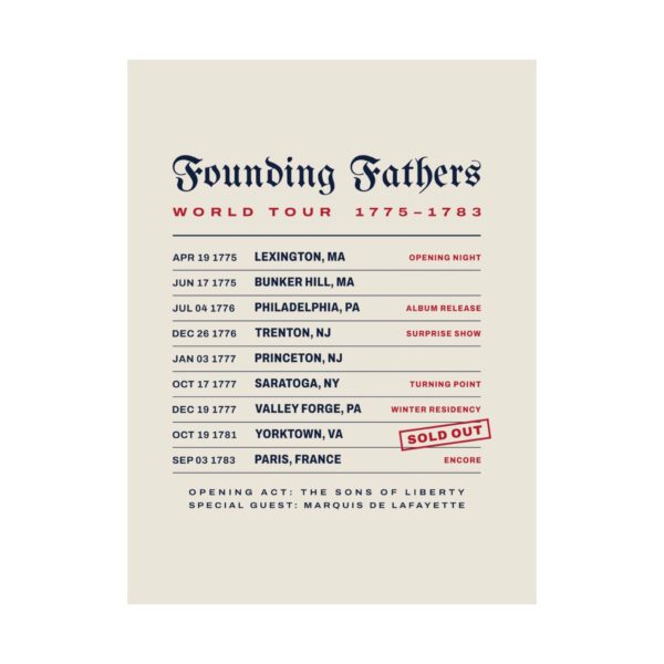 Founding Fathers World Tour '76 Poster