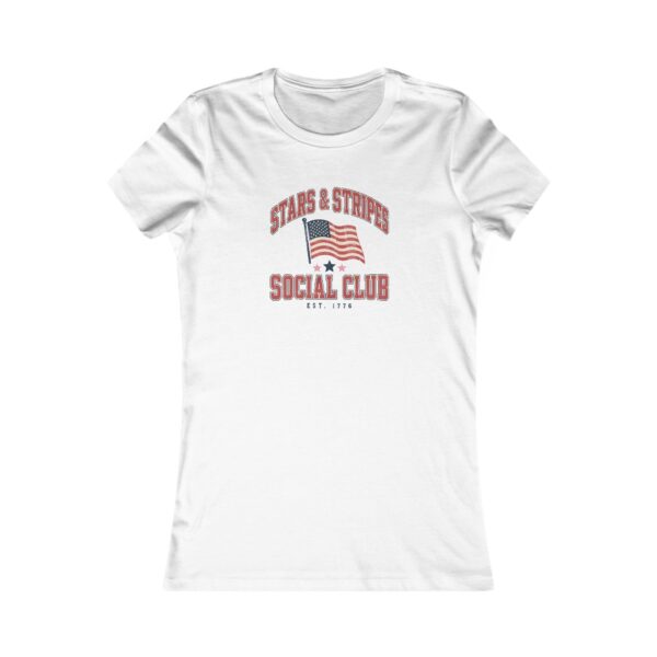 Stars & Stripes Social Club Women's Fitted Tee, White