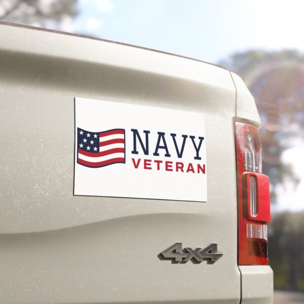 Navy Veteran Flag Car Magnet