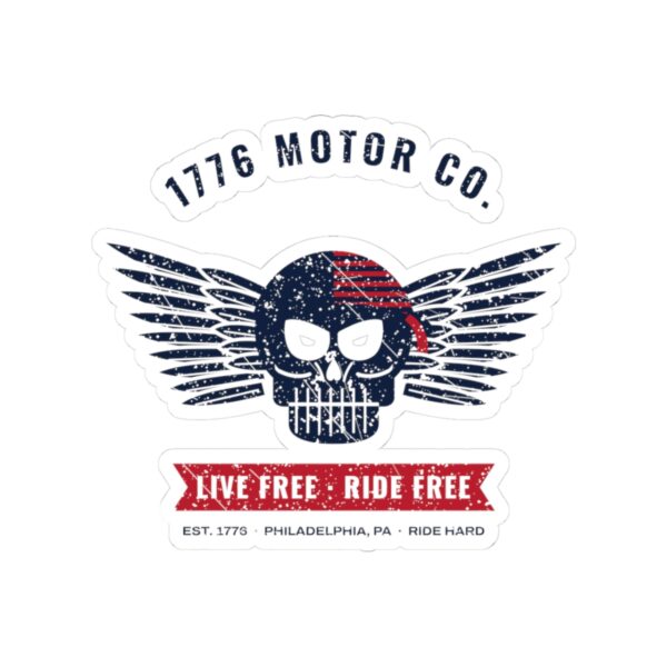 1776 Motor Co. Winged Skull Sticker