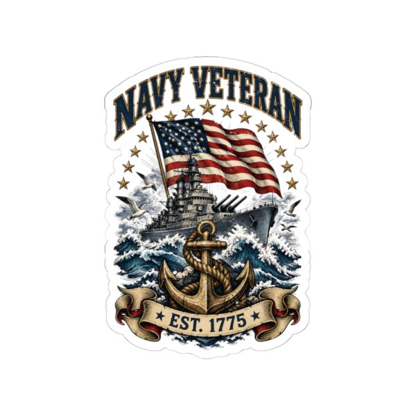 Navy Veteran Battleship & Anchor Sticker