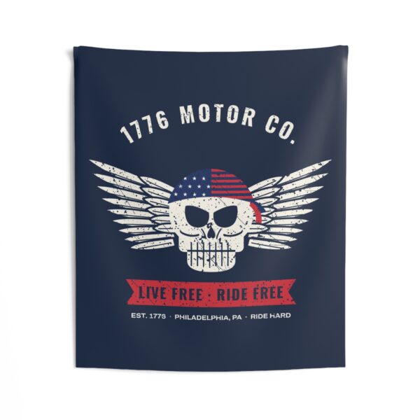 1776 Motor Co. Winged Skull Wall Tapestry
