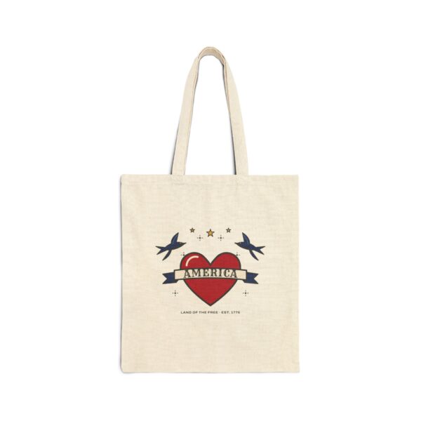 American Traditional Tattoo Heart Tote Bag, Natural