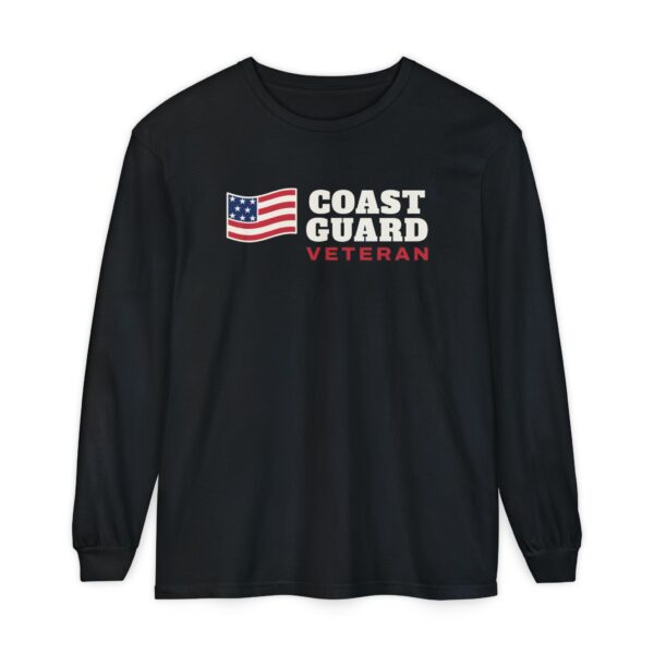 Coast Guard Veteran Flag Long Sleeve Tee, Black