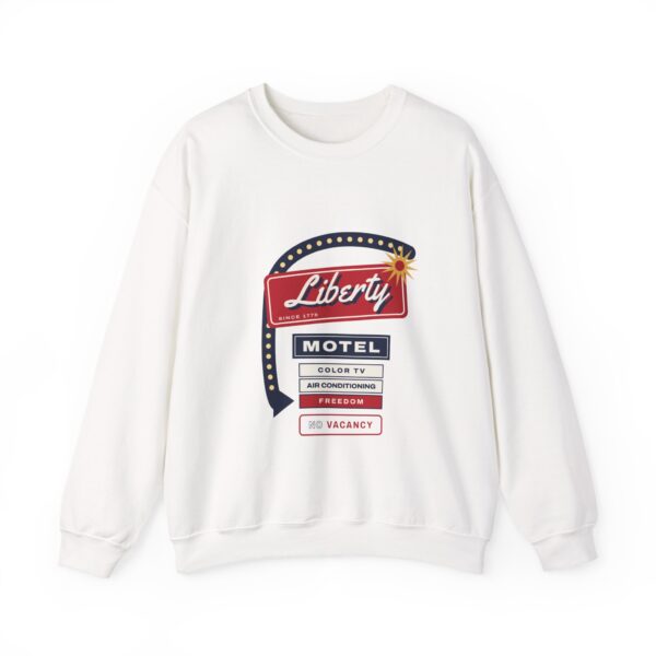 Liberty Motel Retro Americana Crewneck Sweatshirt, White