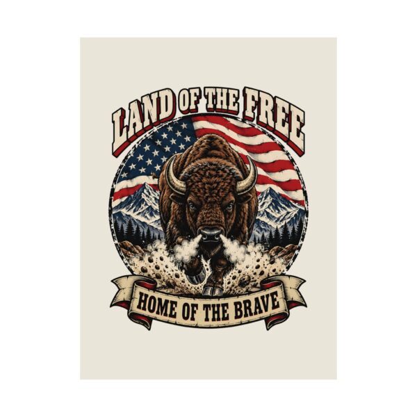 Land of the Free Bison Poster