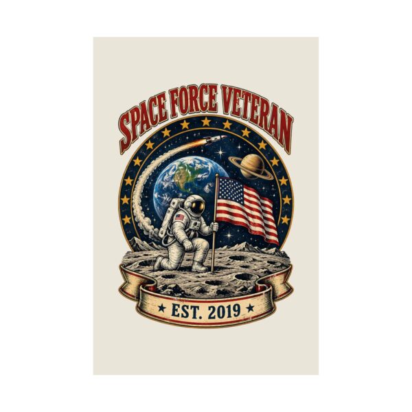 Space Force Veteran Moon Landing Poster