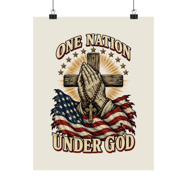 One Nation Under God Praying Hands Poster