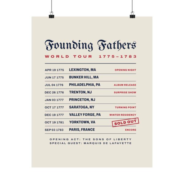 Founding Fathers World Tour '76 Poster