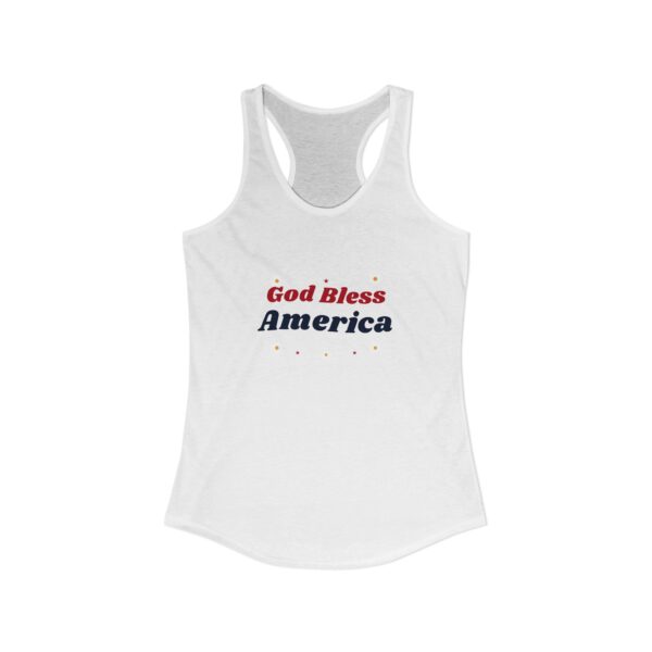 God Bless America Groovy Daisy Women's Racerback Tank, Solid White