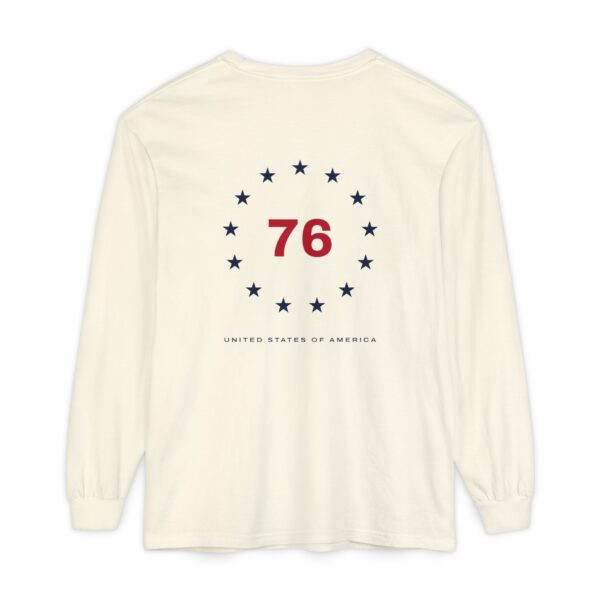 Thirteen Star 76 Seal Long Sleeve Tee, Front & Back, Ivory