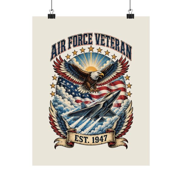 Air Force Veteran Eagle & Jet Poster