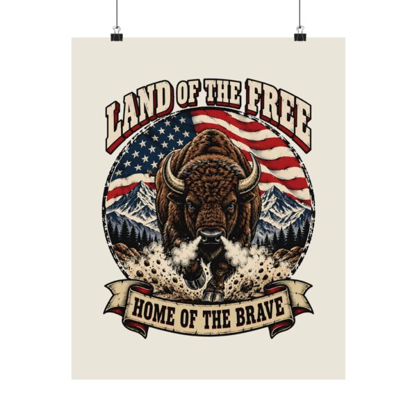 Land of the Free Bison Poster