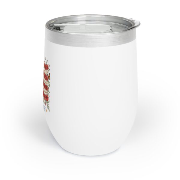 Land of the Free Wildflower Flag Wine Tumbler, White
