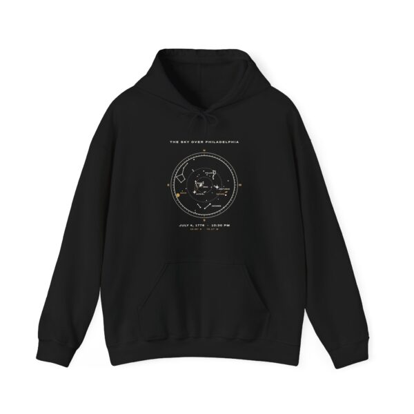 The Sky Over Philadelphia July 4 1776 Star Map Hoodie