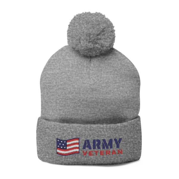 Army Veteran Flag Pom-Pom Beanie