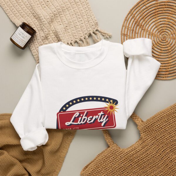 Liberty Motel Retro Americana Crewneck Sweatshirt, White