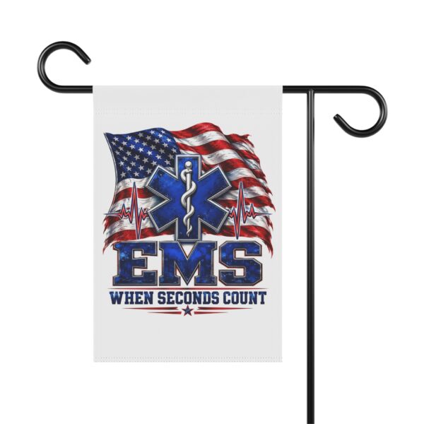 EMS When Seconds Count Garden Flag