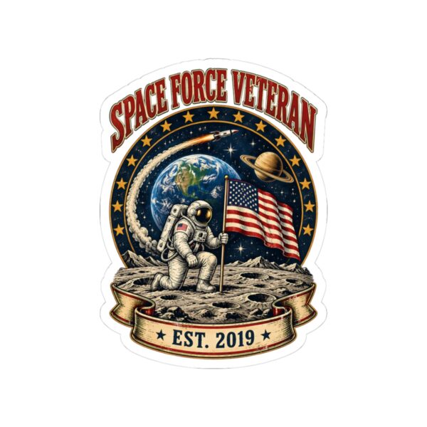 Space Force Veteran Moon Landing Sticker