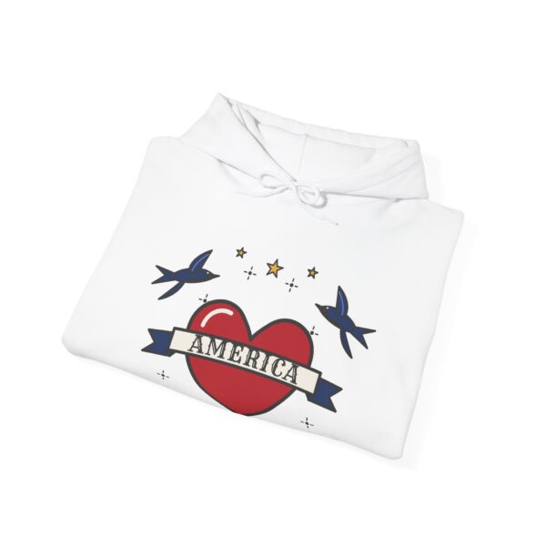 American Traditional Tattoo Heart Hoodie, White