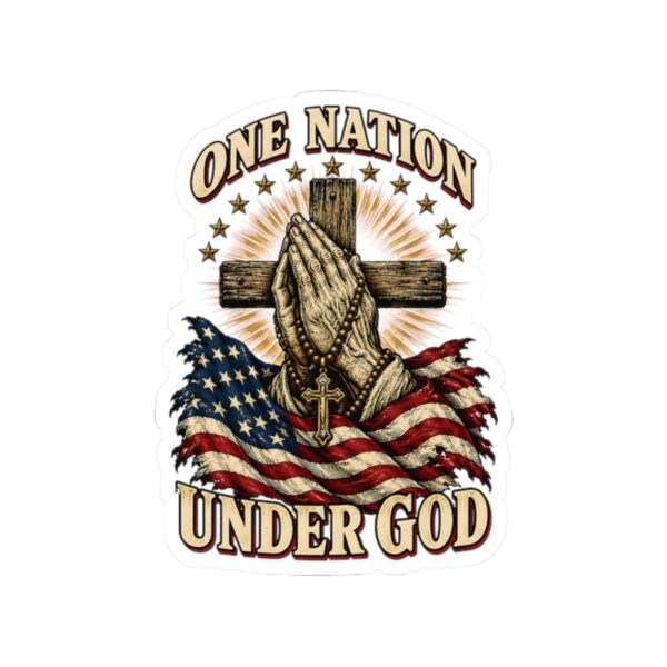 One Nation Under God Praying Hands Sticker