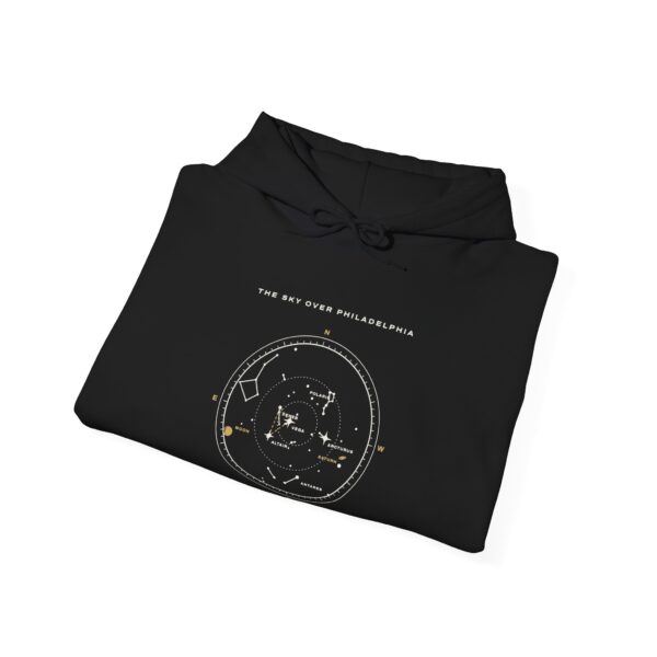 The Sky Over Philadelphia July 4 1776 Star Map Hoodie, Black