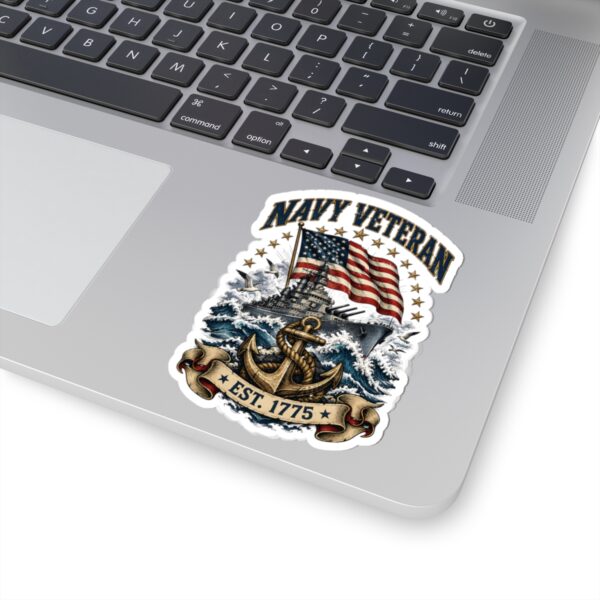 Navy Veteran Battleship & Anchor Sticker