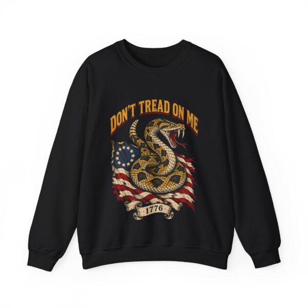 Don't Tread on Me Rattlesnake Crewneck Sweatshirt, Black