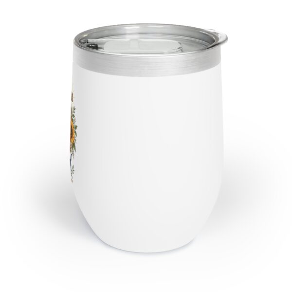 Blessed & Free Sunflower Cross Wine Tumbler, White