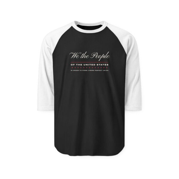 We the People Baseball Raglan T-Shirt, Black/White
