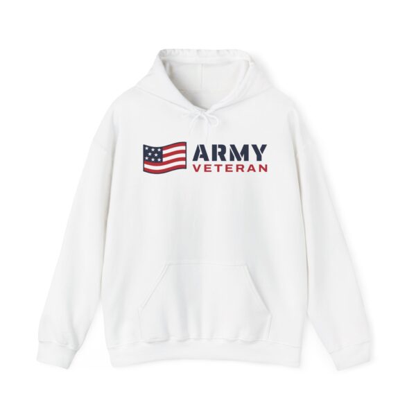 Army Veteran Flag Hoodie, White