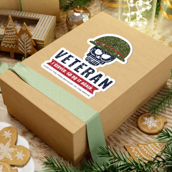 Veteran Helmet Skull I Served I'd Do It Again Sticker