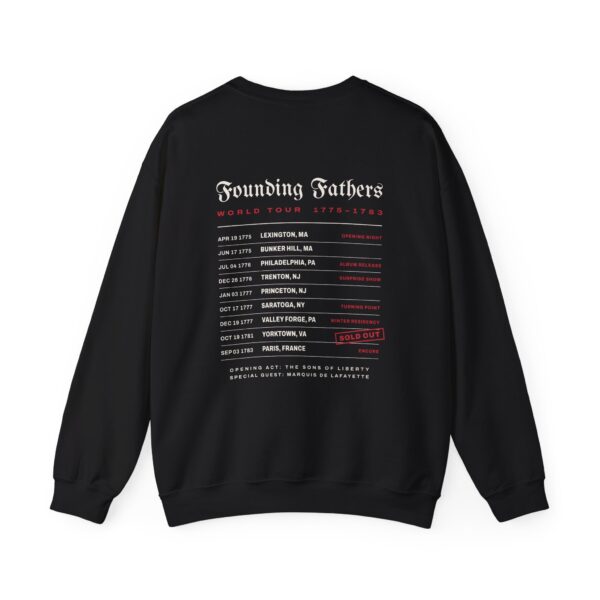 Founding Fathers World Tour '76 Crewneck Sweatshirt, Front & Back Print, Black
