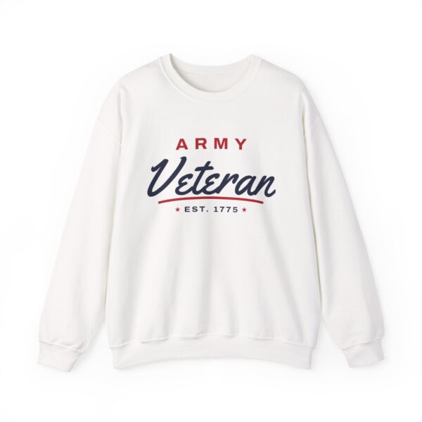 Army Veteran Script Crewneck Sweatshirt, White