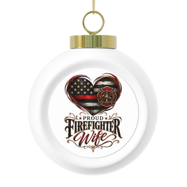 Proud Firefighter Wife Globe Christmas Ornament