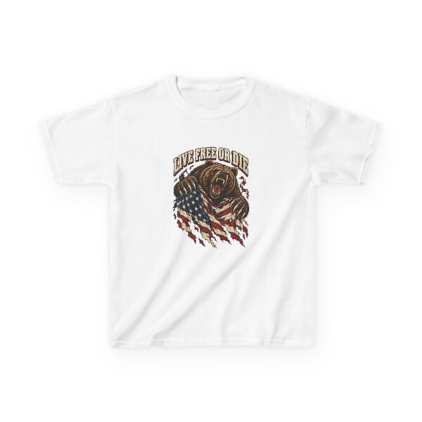 Live Free or Die Grizzly Youth Tee, White