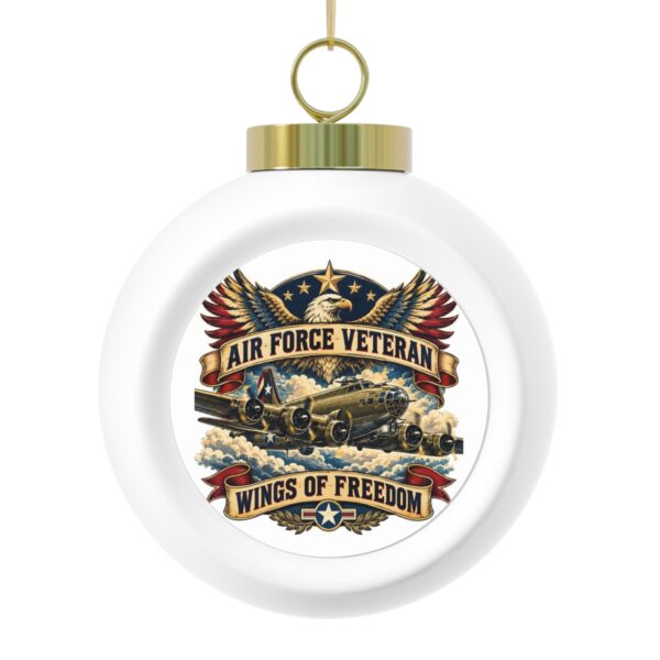 Air Force Veteran Wings of Freedom Globe Christmas Ornament