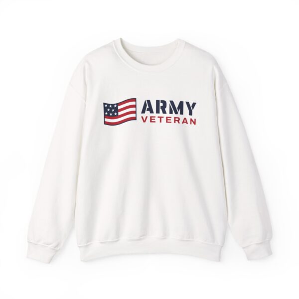 Army Veteran Flag Crewneck Sweatshirt, White