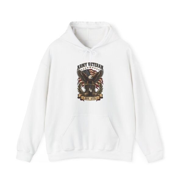 Army Veteran Eagle & Boots Hoodie, White