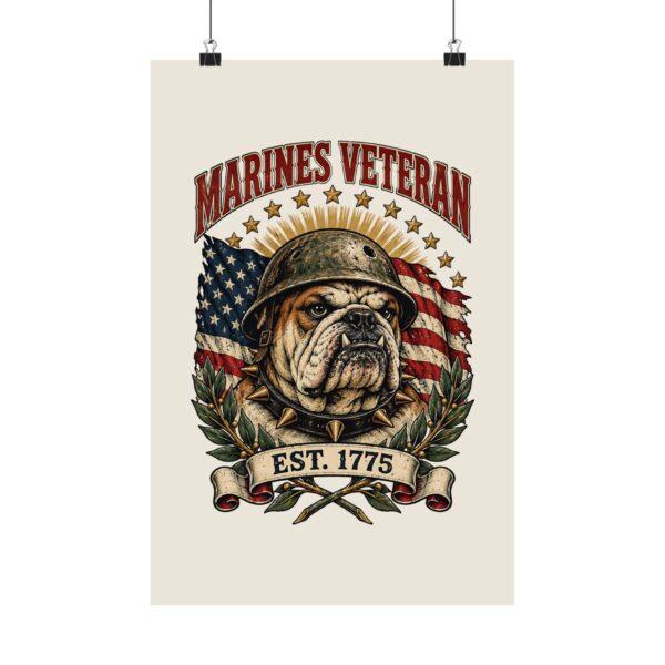 Marines Veteran Bulldog Poster